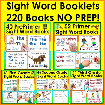 Sight Words Bundle of Foldable Books:  All 220 Dolch Sight Words - Differentiate