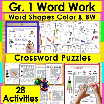 Preview of First Grade Sight Word Review Worksheets Puzzles Searches End of Year Summer