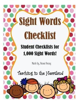 Preview of Sight Words Checklist Bundle-1,000 words!