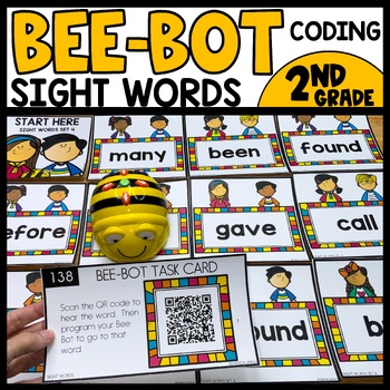 Preview of Bee Bot Printables Sight Words Center Matching Blue Bots Coding Mat Robotics #4