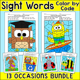 Color by Sight Words Worksheets incl. Spring, Summer & End