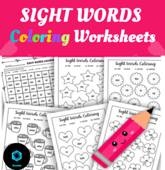 Preview of Sight Words Coloring Worksheets