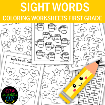 Sight Words Coloring Worksheets First Grade- Sight Words Coloring Pages