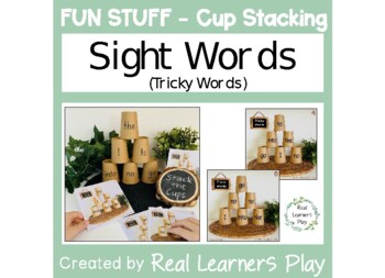 Preview of Sight Words Cup Stack (EDITABLE)
