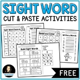 FREE Sight Words NO Prep Pages with Cut and Paste
