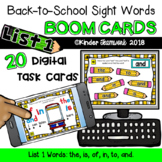 Sight Words Digital Boom Deck - Back to School Theme {LIST 1}