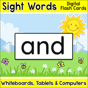 Preview of Sight Words Flash Cards for SmartBoards, iPads & Chromebooks - Spring Activity