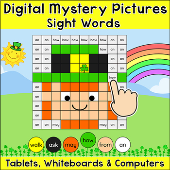 Preview of St. Patrick's Day Color by Sight Words Digital Mystery Pictures - March Activity