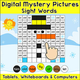 Digital Color by Sight Words Mystery Pictures - Winter Activity