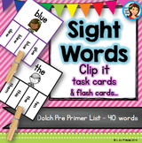 Sight Words Dolch Clip it Cards (Pre-Primer List)