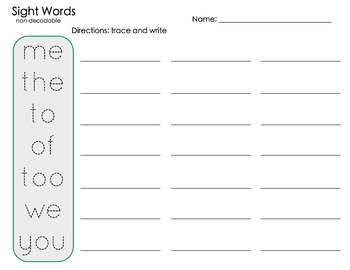 sight words dolch practice worksheets by colleen h tpt