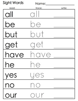 Sight Words: Dolch Primer Worksheets by Colleen H | TpT