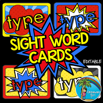Preview of Superhero Sight Words - EDITABLE
