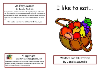 Preview of Sight Words Early Reader - I like to eat..