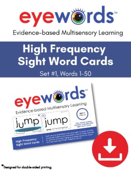 Preview of Sight Words Eyewords Multisensory 1-50 Teaching Cards