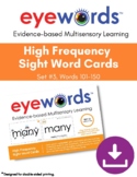 Sight Words Eyewords Multisensory Teaching Cards, Set #3, 