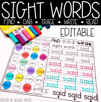 Preview of Sight Words! (FIND-DAB-TRACE-WRITE-READ)