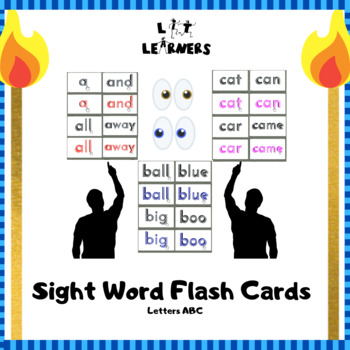 Preview of Sight Words FLASHCARDS / MEMORY GAME (Letters A, B, C) By Lit Learners