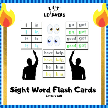 Preview of Sight Words FLASHCARDS / MEMORY GAME (Letters G, H, I) By Lit Learners