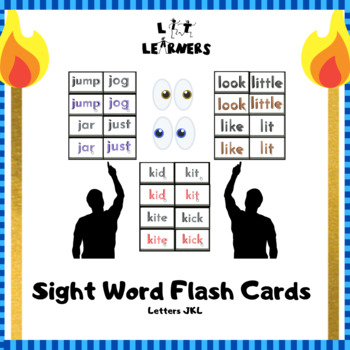 Preview of Sight Words FLASHCARDS / MEMORY GAME (Letters J, K, L) By Lit Learners