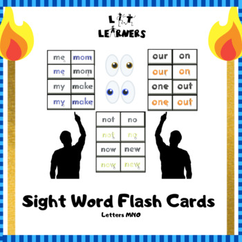 Preview of Sight Words FLASHCARDS / MEMORY GAME (Letters M, N, O) By Lit Learners