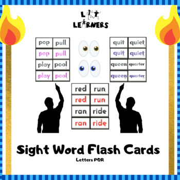 Preview of Sight Words FLASHCARDS / MEMORY GAME (Letters P, Q, R) By Lit Learners