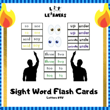 Preview of Sight Words FLASHCARDS / MEMORY GAME (Letters S, T, U) By Lit Learners