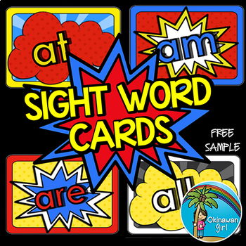 Preview of Superhero Sight Words - FREE sample