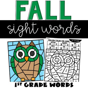 Preview of Sight Words Fall Coloring Sheets 1st Grade Words High Frequency Early Finishers