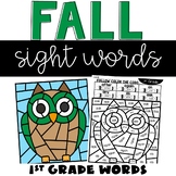 Sight Words Fall Coloring Sheets 1st Grade Words High Freq