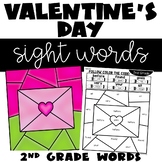 Sight Words February Color by Code with 2nd Grade Words