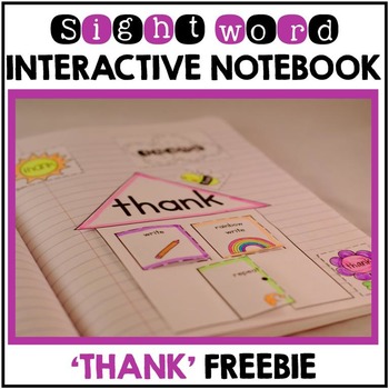 Preview of Sight Words First Grade List Set 11 (thank) Interactive Notebook FREEBIE