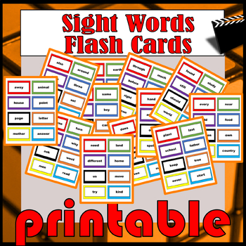 Sight Words Flash Cards by Teaching is The Future | TPT