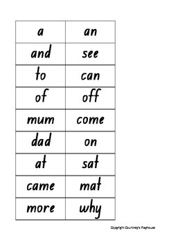 Preview of Sight Words - Flash Cards - NSW foundation font
