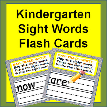 Sight Words Flash Cards - Say It, Trace It, Write It - Fun Practice