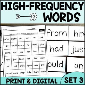 Preview of Flashcards for Learning High Frequency Words Set 3