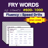 Sight Words - Fluency - Speed Drill *Fry Words 601-1000*  