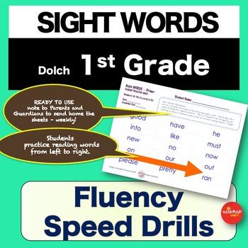 Sight Words - Fluency Speed Sheets - 1st GRADE - Pre K-3 - Dolch