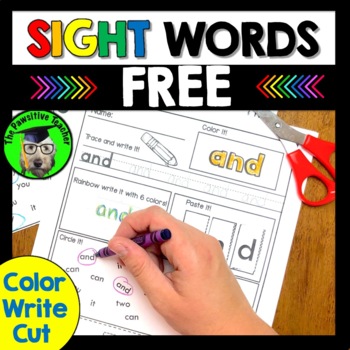 sight words free by the pawsitive teacher teachers pay teachers