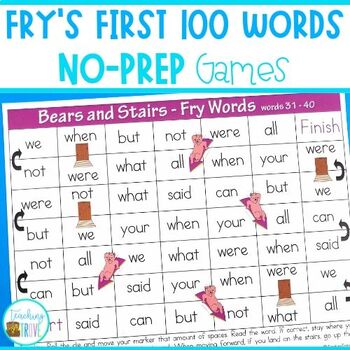 Fry Sight Word Games : First 100 by Teaching Trove | TpT