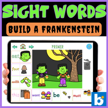 Preview of Sight Words GAME - Build a Frankenstein - Halloween/ Fall/ Autumn