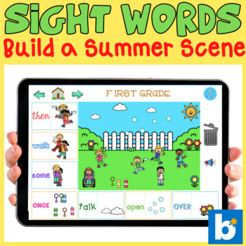 Preview of Sight Words GAME - Build a SUMMER scene - Create a scene - BOOM Cards