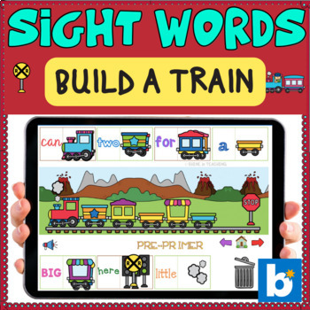 Preview of Sight Words GAME - Build a Train w Sound Effect - BOOM Cards Speech Therapy