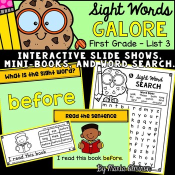Preview of Sight Words Galore - FIRST GRADE LIST 3 {Includes Digital Resources}
