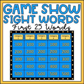 Preview of Sight Words Game Show First 25 EDITABLE PowerPoint Game