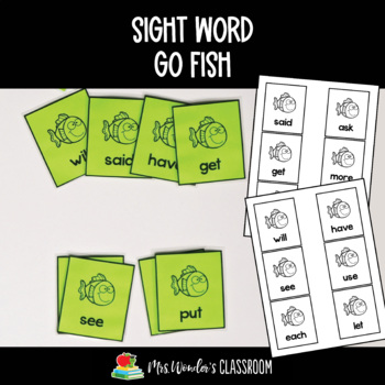 Sight Word Fish Game/Sensory Bin/Center for Benchmark Kindergarten