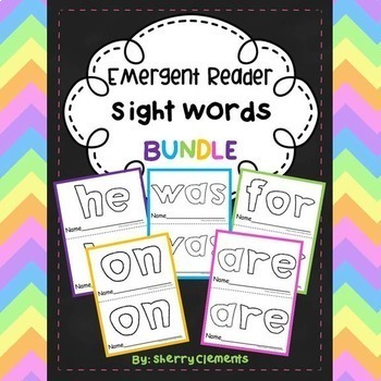 Preview of Sight Words HE WAS FOR ON ARE | Emergent Readers Bundle