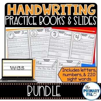 Preview of Handwriting Practice Bundle for Letters, Numbers & Sight Words