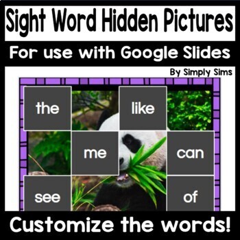 Preview of Sight Words | Hidden Pictures | Google Slides | Editable | Phonics Patterns