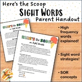 Sight Words & High Frequency Words - Here's the Scoop Pare